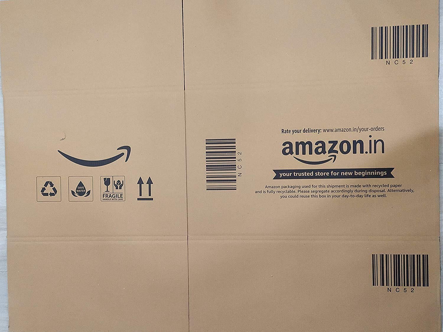 Amazon Branded Box 3 Ply Corrugated NC52